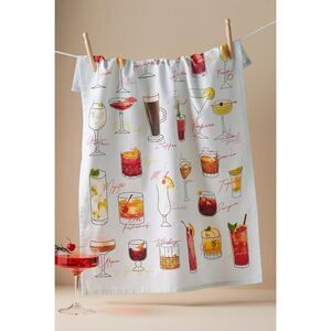 Anthropologie drinks a-z dish towel Anthro Cocktail Drinks Tea Towel NWT